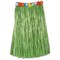 12 Pack Bulk Adult Artificial Grass Hula Skirt - green - with floral waistband